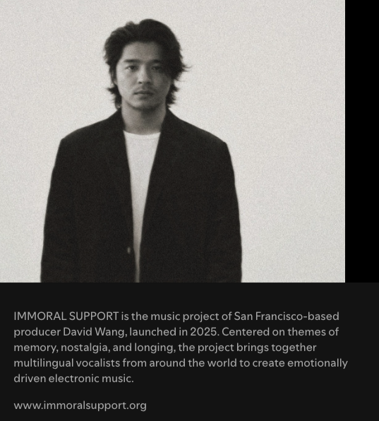 Portrait of David Wang, Immoral Support